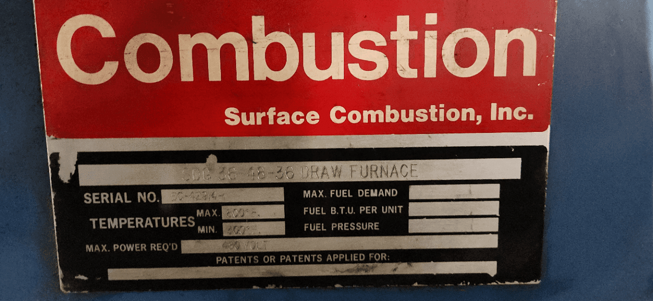Surface Combustion 36″ X 48″ X 36″ Draw Furnace