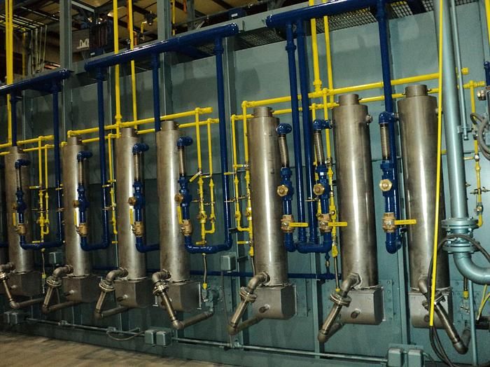 2 Row Pusher Furnace 30" x 30" Tray Size, Gas Fired, 1800F