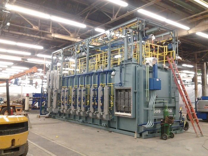 2 Row Pusher Furnace 30" x 30" Tray Size, Gas Fired, 1800F