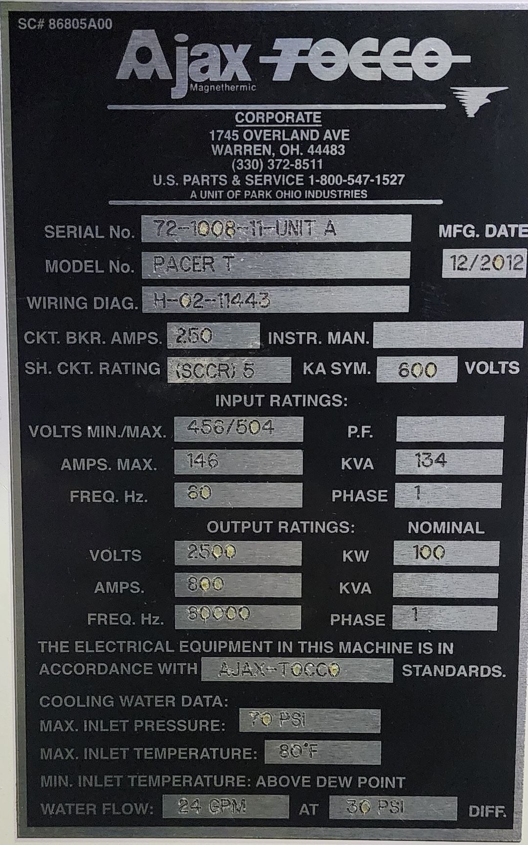 100 KW / 80,000 Hz Submersible Induction Scanners (2)