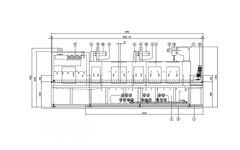 Industrial roller washing machine