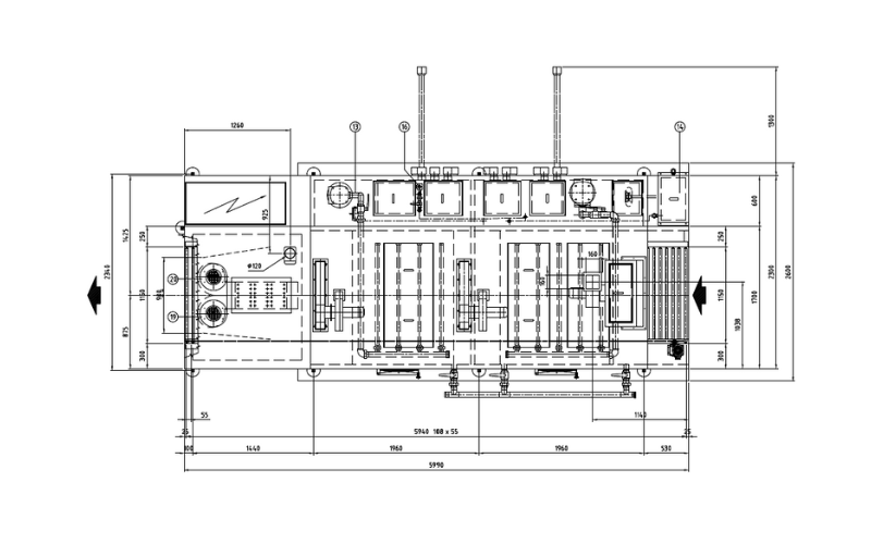 Industrial roller washing machine