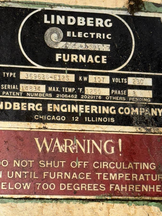 Recirculating Box Tempering Furnace 36″ X 36″ X 96″