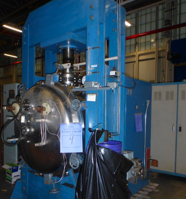 Vacuum Hot Press, 100 Ton, 10" Dia. x 10" High