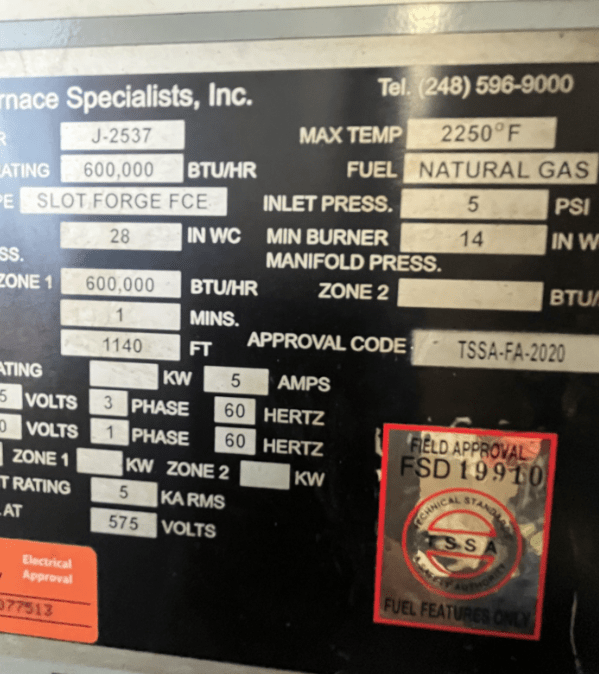 "Slot" Furnace 36" Wide X 21" High X 32" Deep