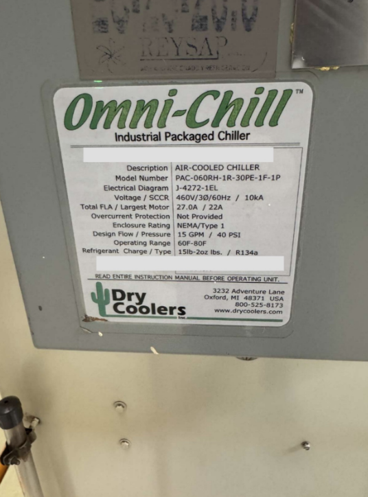 Dry Coolers Industrial Cooling System Package