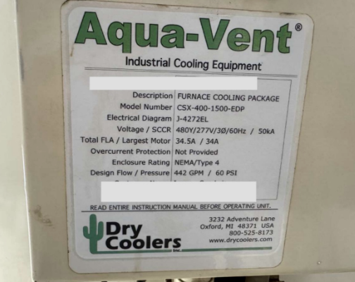 Dry Coolers Industrial Cooling System Package
