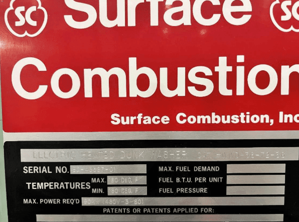 Surface Combustion Washer 36 X 72 X 36