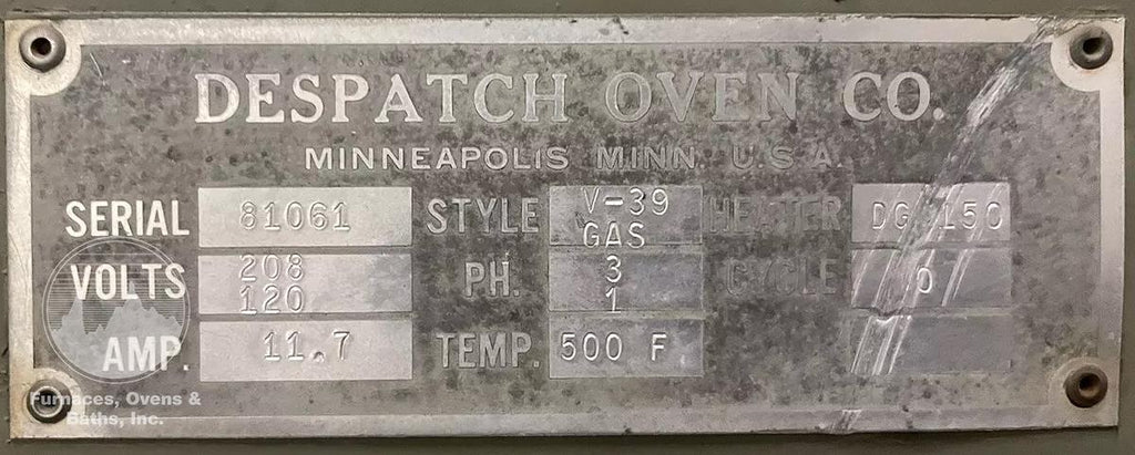 40"W x 63"H x 52"L V-39 STD Walk-In Oven, 500°F, Gas