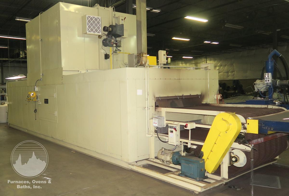 60"W x 6"H x 25'L Heated Length, Belt Conveyor Oven, Gas Fired, 500-F