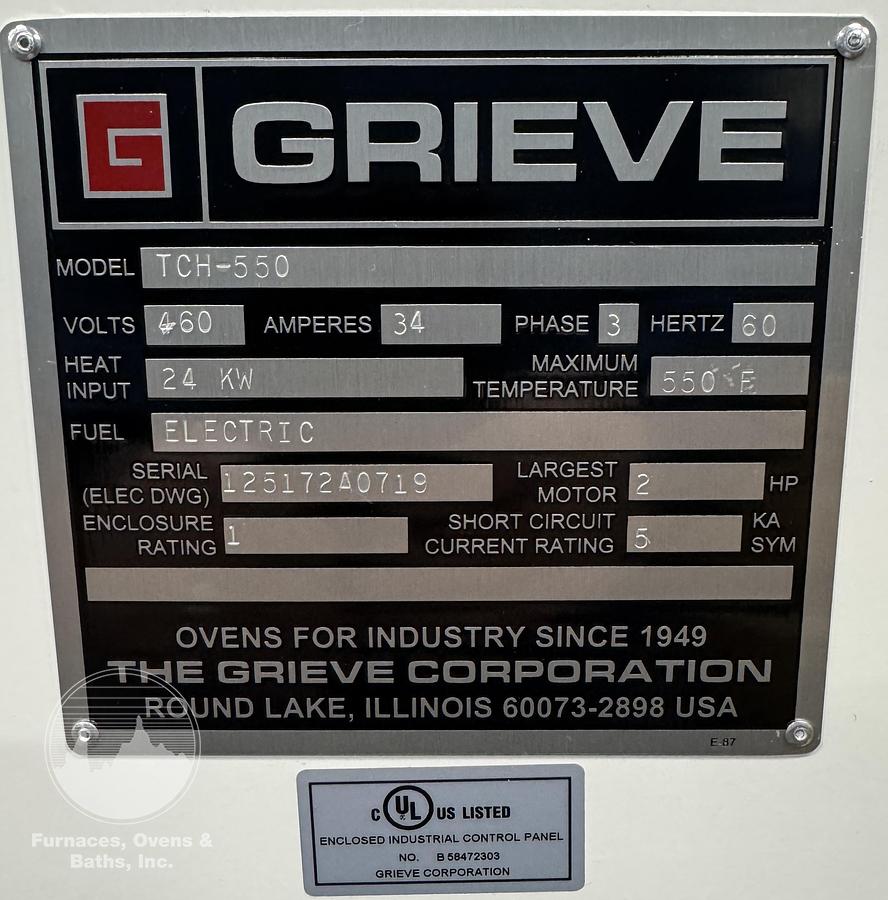 60”W x 60”H x 60”L, TCH-550 Truck Oven, 550-F, Electric