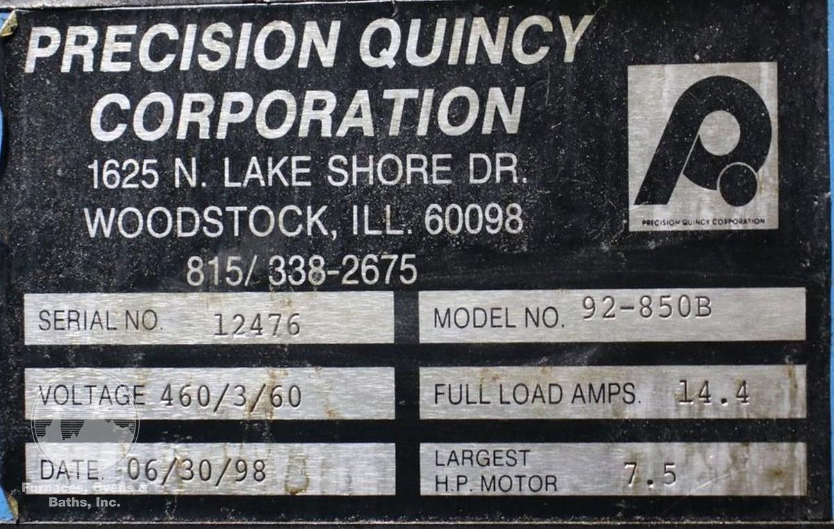 60"W x 72"H x 96"L, Class A Gas Fired Walk-In Oven, 850°F, Solvent Rated