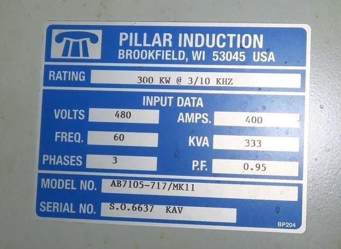 Pillar MK 11 300 kW, 3/10 kHz w/ 48" Single Spindle Scanner